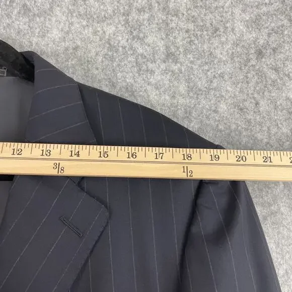 VTG Ermenegildo Zegna Blazer Mens IT 52R US 42R Blue Stripe Wool 3 Button Neiman